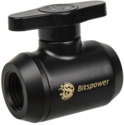 bitspower stopcock 2x g1 4 inch ig black handle carbon black photo