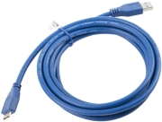 lanberg cable usb 30 a plug micro 5pm blue 3m photo