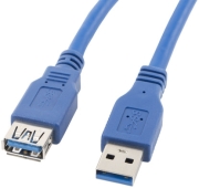 lanberg extension cable usb 30 am af blue 18m photo