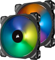 corsair ml140 pro rgb led 140mm pwm premium magnetic levitation fan twin pack