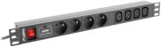 lanberg power distribution unit pdu 1u 10a 8 sockets 2m black photo