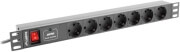 lanberg power distribution unit pdu 1u 16a 7 sockets schuko 2m black photo