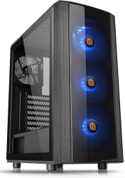 case thermaltake versa j25 tempered glass rgb edition mid tower chassis black photo