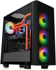 case thermaltake view 21 tempered glass rgb plus edition mid tower chassis black photo