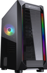 case cougar mx410 t argb tempered glass side window rgb fan and strips photo