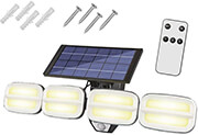 solar wall lamp with adjustment and remote 8 led cob 800lm pir ip65 4800mah photo