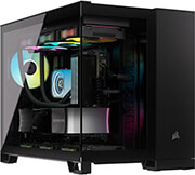 case corsair 2500x icue link rgb dual chamber tempered glass midi tower black photo