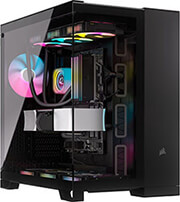 case corsair 6500x icue link rgb dual chamber tempered glass midi tower black photo