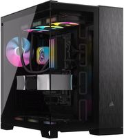 case corsair 6500x dual chamber tempered glass midi tower micro atx black obsidian aluminum photo