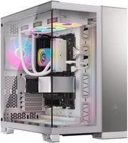 case corsair 6500x dual chamber tempered glass midi tower micro atx white satin gray aluminum photo