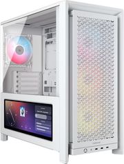 case corsair frame 4000d lcd rs argb premium mid tower tempered glass white photo