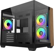 case cooler master elite 481 tempered glass micro atx 3x120mm argb fans wood black photo
