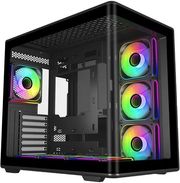 case cooler master elite 600 tempered glass atx 7x120mm argb fans black photo