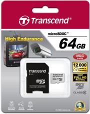 transcend ts64gusdxc10v 64gb high endurance micro sdxc class 10 with adapter photo