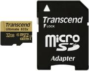 transcend ts32gusdu3 32gb micro sdhc class 10 uhs i u3 633x ultimate with adapter photo