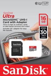 sandisk sdsdqui 016g u46 16gb ultra micro sdhc uhs i class 10 with adapter photo