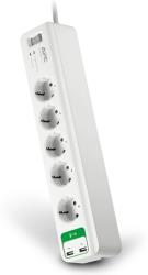 apc pm5u gr essential surgearrest 5 outlets with 5v 24a 2 port usb charger 230v white me diakopti photo