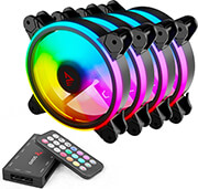 savio fan 01 set of argb fans with controller and remote control photo