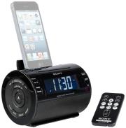 sony icf c11ip ipod and iphone dock clock radio black photo