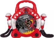 soundmaster kcd46ro sing a long cd player with dual microphones for children red photo