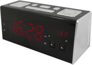 soundmaster ur965 jumbo led clock radio with usb charging for mobile device black silver photo