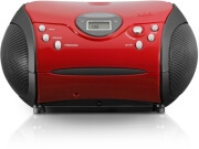 lenco scd 24 stereo fm radio with cd player red photo