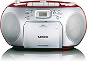 lenco scd 420 portable stereo fm radio cd player and cassette red photo