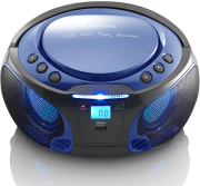 lenco scd 550 portable fm radio with cd mp3 usb blue photo