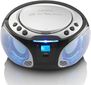 lenco scd 550 portable fm radio with cd mp3 usb silver photo