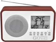 gotie gra 100m fm radio with digital tuning wooden red photo