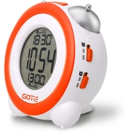 gotie gbe 200p digital clock with mechanical bell alarms orange