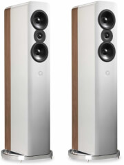q acoustics concept 500 floorstanding speakers set white oak photo