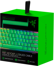 razer green coiled cable pbt keycap upgrade set photo