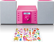 lenco mc 013pk micro set cd fm radio aux in stickers photo