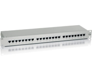 equip 327324 24 port shielded cat5e 1u patch panel grey photo