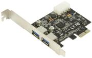 EX-12003 Scheda USB 3.2 Gen2 PCIe (Gen3) (x2) con 2 porte C, 3.0A (Cheap-set Asm