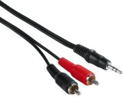 hama 43343 audio connecting cable 2 rca male plugs 35 mm male plug stereo 5 m photo