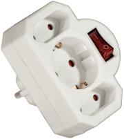 hama 108846 3 way socket adapter me diakopti white photo