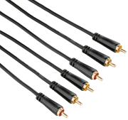 hama audio video cable 3 rca plugs 3 rca plugs gold plated 3m photo