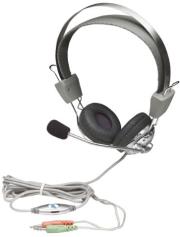 manhattan 175517 stereo headset with microphone and volume control photo