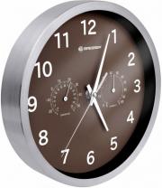 bresser mytime thermo hygro wall clock 25cm brown photo