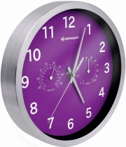bresser mytime thermo hygro wall clock 25cm purple photo