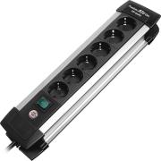 brennenstuhl premium alu line 6 socket black silver me diakopti photo