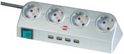 brennenstuhl desktop power line 4 socket 4 port usb silver me diakopti photo