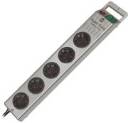 brennenstuhl super solid line surge protection 5 socket silver photo