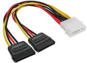 inline 4 pin molex power y cable to 2xsata power 015m photo