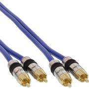 inline rca audio cable gold plated plug 2xrca 05m photo