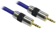 inline stereo jack cable 35mm gold plated 2m blue photo