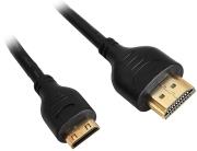 inline mini hdmi to hdmi cable high speed with ethernet 1m black photo
