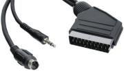 inline scart adapter cable scart to s vhs 35mm stereo jack 5m photo